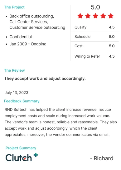 Client Testimonial from Clutch